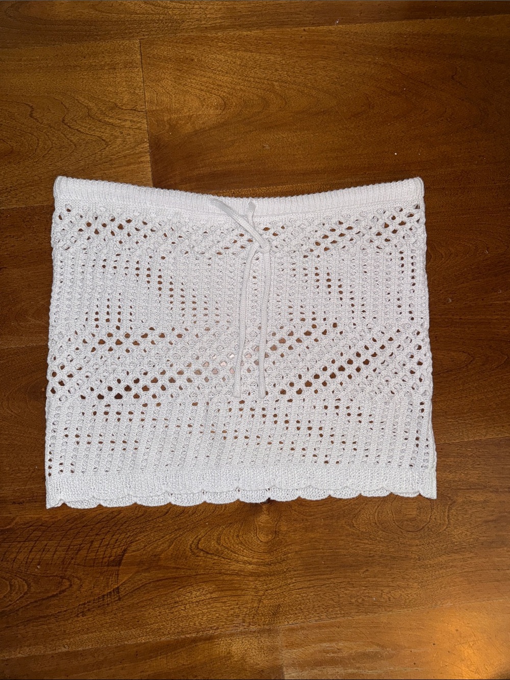 SHEIN White Crochet Swim Coverup Skirt